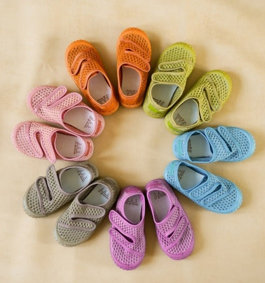 Mesh Play Shoes from Grech & Co. are the perfect summer footwear for the rocky coast of Maine! Shown in a rainbow of colors.