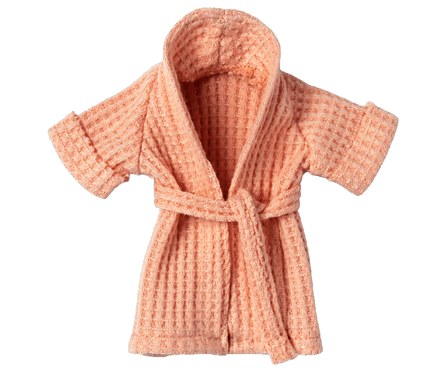 coral colored cotton bathrobe for mum/dad size mice